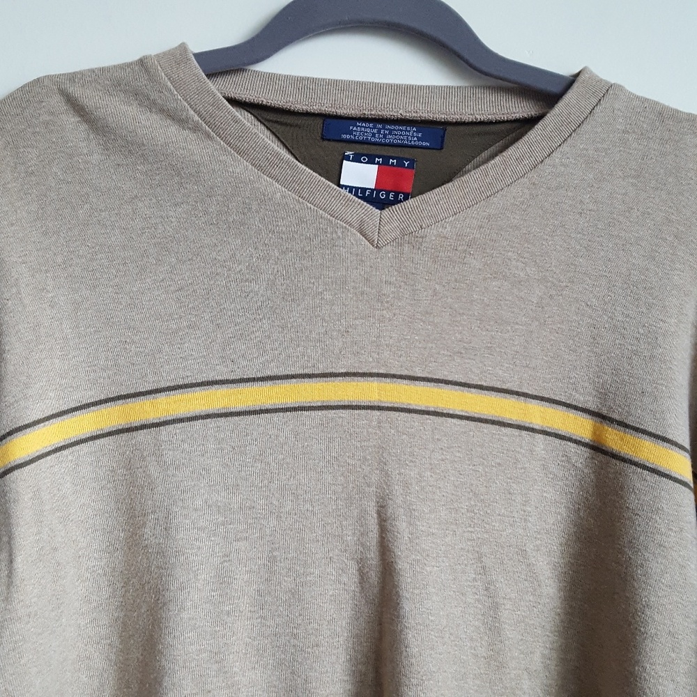 Tommy Hilfiger Vneck Long Sleeve Cotton Sweater